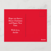 Doberman Pinscher Dog Silhouette R Frohe Weihnacht Postkarte (Rückseite)