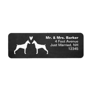 Doberman Pinscher Dog Silhouetten mit Herz