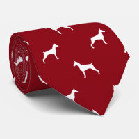 Doberman Pinscher Dog Silhouetten Pattern Red