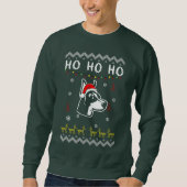 Doberman Pinscher Dog Ugly Christmas Ho Ho Ho Sweatshirt (Vorderseite)