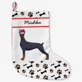 Doberman Pinscher Dog Weihnachten, Name des benutz Kleiner Weihnachtsstrumpf