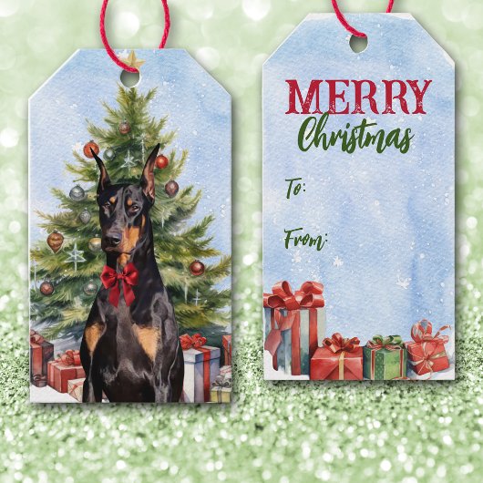 Doberman Pinscher Dog Weihnachtsbaum Geschenkanhänger