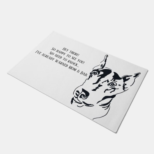 Doberman Pinscher Door Mat Fußmatte (Schrägansicht)