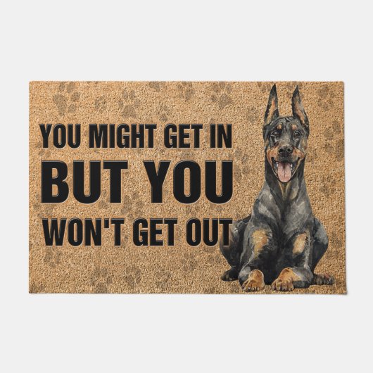 Doberman Pinscher Doormat , Cooler Hund Fußmatte (Vorderseite)