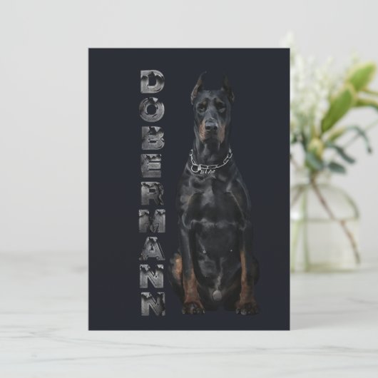 Doberman Pinscher Einladung (Stehend Vorderseite)