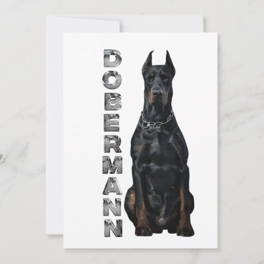 Doberman Pinscher Einladung (Rückseite)