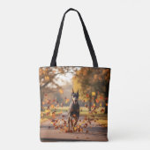 Doberman Pinscher Elegant Tote Bag Tasche (Rückseite)