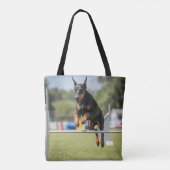 Doberman Pinscher Elegant Tote Bag Tasche (Rückseite)