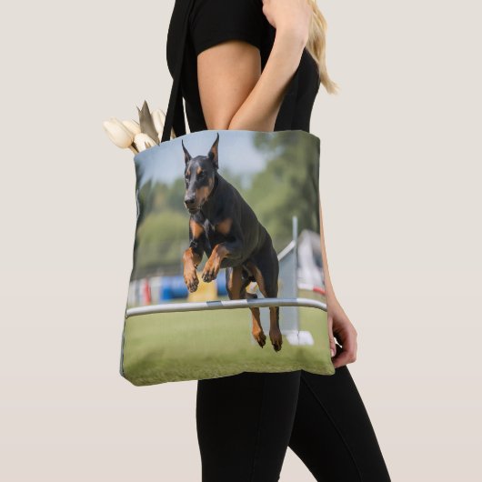 Doberman Pinscher Elegant Tote Bag Tasche (Von Nahem)