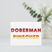 Doberman pinscher Fahne Postkarte (Stehend Vorderseite)