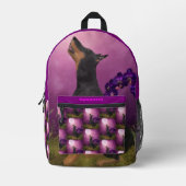 Doberman Pinscher Fantasy Moon Personalisiert Bedruckter Rucksack (Vorderseite)