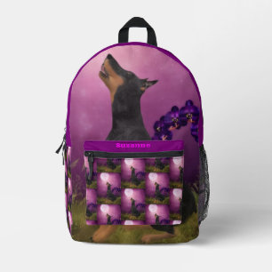 Doberman Pinscher Fantasy Moon Personalisiert Bedruckter Rucksack
