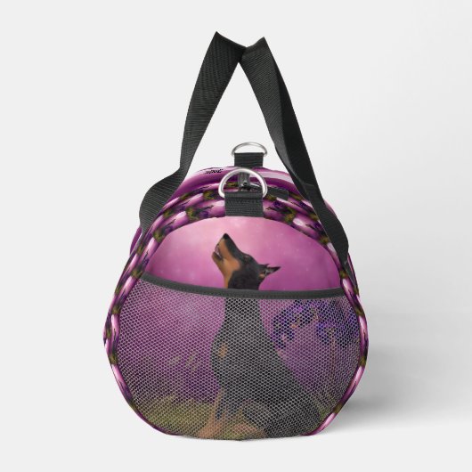 Doberman Pinscher Fantasy Moon Personalisiert Duffle Bag (Rechts)