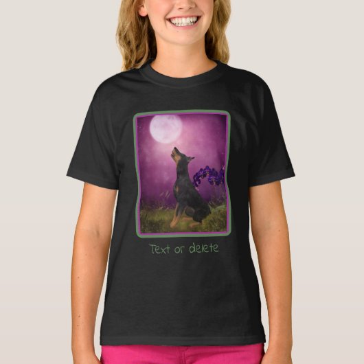 Doberman Pinscher Fantasy Orchids Doberman Art T-Shirt (Vorderseite)
