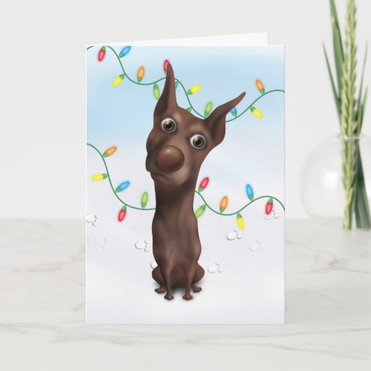 Doberman Pinscher (Fawn) Weihnachten (Vorderseite)
