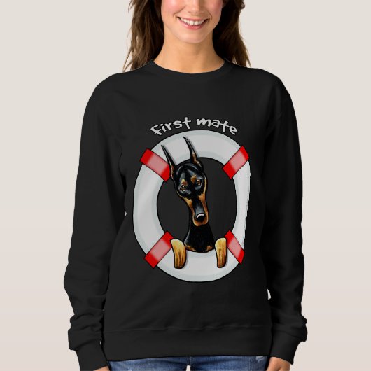 Doberman Pinscher First Mate Sweatshirt (Vorderseite)