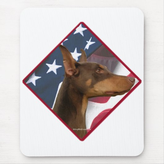 Doberman Pinscher Flag 2 Mousepad (Vorne)