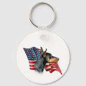 Doberman Pinscher Flag Schlüsselanhänger (Rückseite)