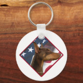 Doberman Pinscher Flag Schlüsselanhänger (Vorderseite)