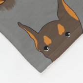 Doberman Pinscher Fleece Blanket (Ecke)