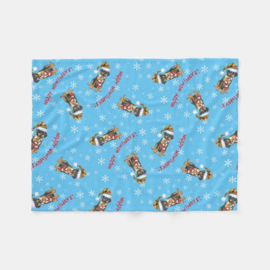 Doberman Pinscher Fleecedecke (Vorderseite (Horizontal))