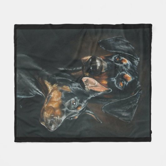 Doberman Pinscher Fleecedecke (Vorderseite (Horizontal))