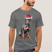 Doberman Pinscher Funny Christmas Dog Holiday T-Shirt (Vorderseite)