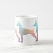 Doberman Pinscher Geometric Black Silhouette Kaffeetasse (Mittel)