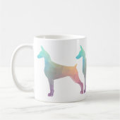 Doberman Pinscher Geometric Black Silhouette Kaffeetasse (Links)