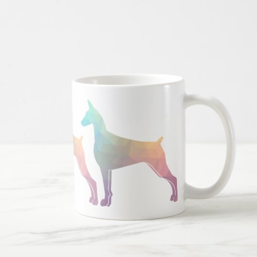 Doberman Pinscher Geometric Black Silhouette Kaffeetasse (Rechts)