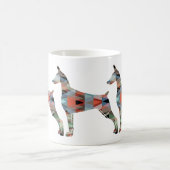 Doberman Pinscher Geometric Black Silhouette Kaffeetasse (Mittel)