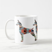 Doberman Pinscher Geometric Black Silhouette Kaffeetasse (Links)