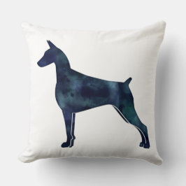 Doberman Pinscher Geometric Black Silhouette Kissen