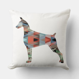 Doberman Pinscher Geometric Black Silhouette Kissen