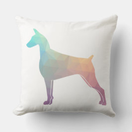 Doberman Pinscher Geometric Black Silhouette Kissen