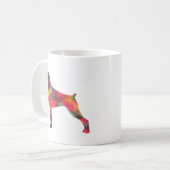 Doberman Pinscher Geometric Patten Silhouette Kaffeetasse (Vorderseite Links)