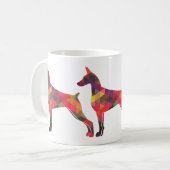 Doberman Pinscher Geometric Patten Silhouette Kaffeetasse (Vorderseite Links)