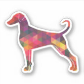 Doberman Pinscher Geometric Pattern Silhouette Aufkleber (Vorderseite)