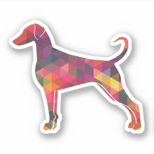 Doberman Pinscher Geometric Pattern Silhouette Aufkleber (Vorderseite)