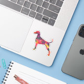 Doberman Pinscher Geometric Pattern Silhouette Aufkleber (Laptop mit iPhone)