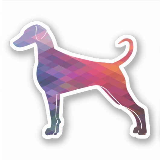 Doberman Pinscher Geometric Silhouette Lila Aufkleber (Vorderseite)