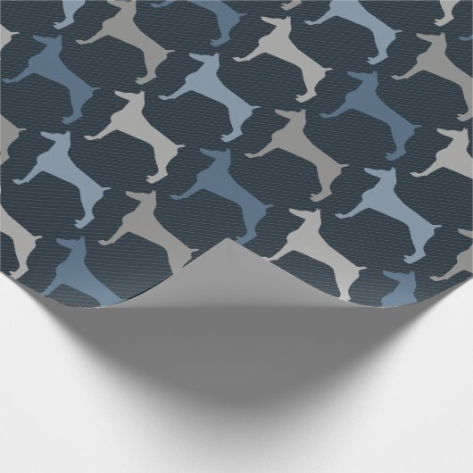 Doberman Pinscher - gepropft & docked Geschenkpapier (Ecke)