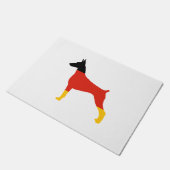 Doberman pinscher germany-flag Silhouette Fußmatte (Schrägansicht)