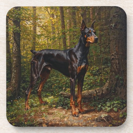 Doberman Pinscher Getränkeuntersetzer (Vorderseite)