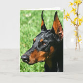 Doberman Pinscher Grußkarte Karte (Gelbe Blume)
