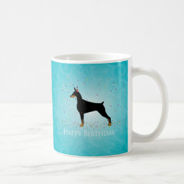 Doberman Pinscher Happy Birthday Design Kaffeetasse