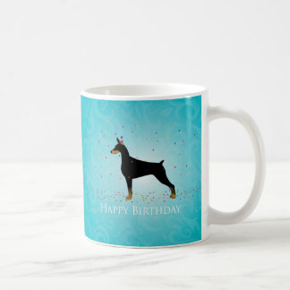 Doberman Pinscher Happy Birthday Design Kaffeetasse