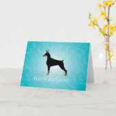 Doberman Pinscher Happy Birthday Design Karte (Gelbe Blume)