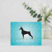 Doberman Pinscher Happy Birthday Design Postkarte (Stehend Vorderseite)