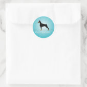 Doberman Pinscher Happy Birthday Design Runder Aufkleber (Tasche)